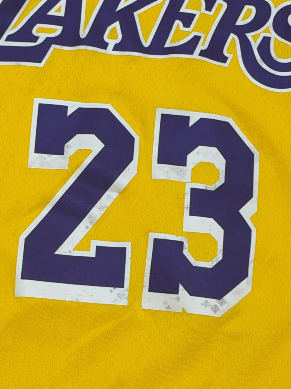 Nike Yellow & Purple Lakers LeBron James Basketball Jersey